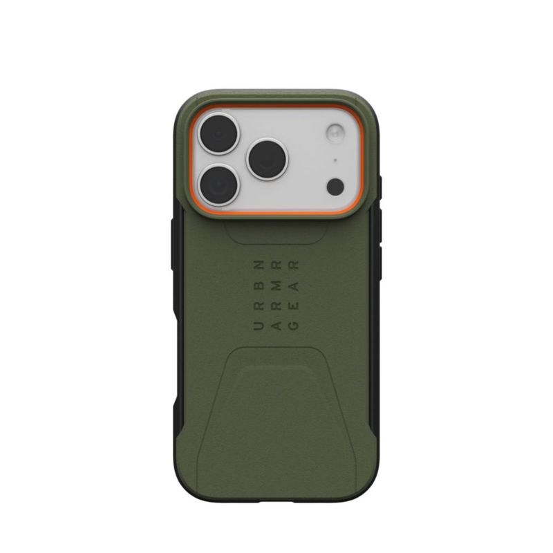 Funda URBAN ARMOR GEAR para iPhone 18/17 Pro – Oliva/Naranja
