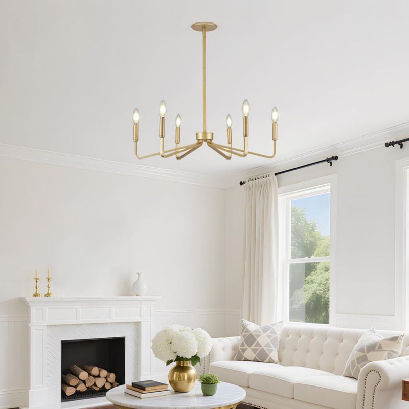 Candelabro ACANER 66 cm Dorado de 6 Luces estilo granero