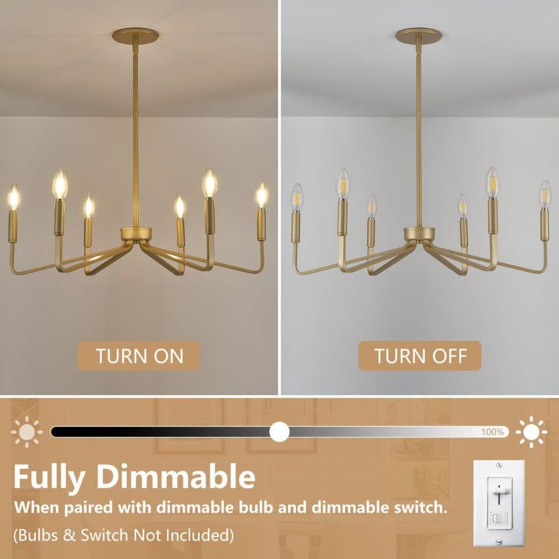 Candelabro ACANER 66 cm Dorado de 6 Luces estilo granero