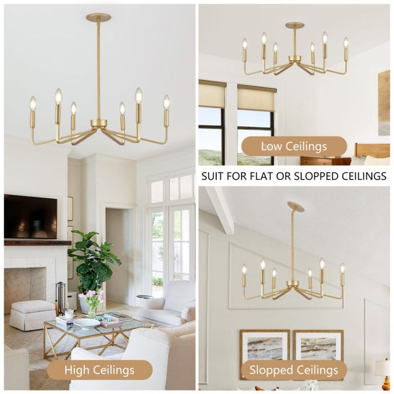Candelabro ACANER 66 cm Dorado de 6 Luces estilo granero