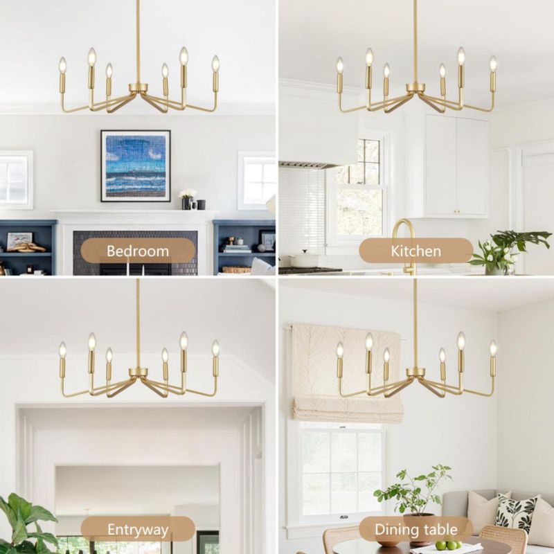 Candelabro ACANER 66 cm Dorado de 6 Luces estilo granero