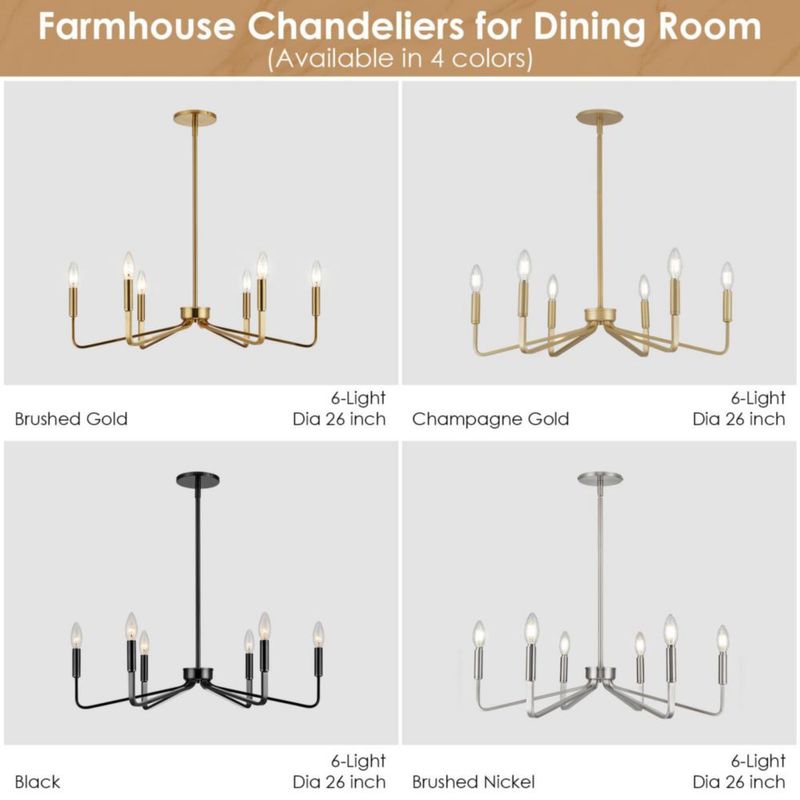 Candelabro ACANER 66 cm Dorado de 6 Luces estilo granero