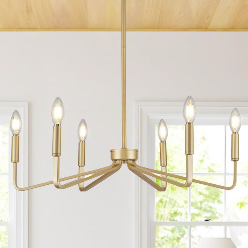 Candelabro ACANER 66 cm Dorado de 6 Luces estilo granero
