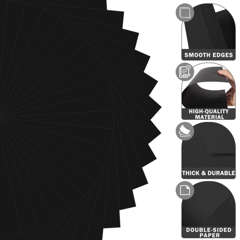 Cartulina negra de 30 cm Uncle Paul – 20 hojas – 250 gsm