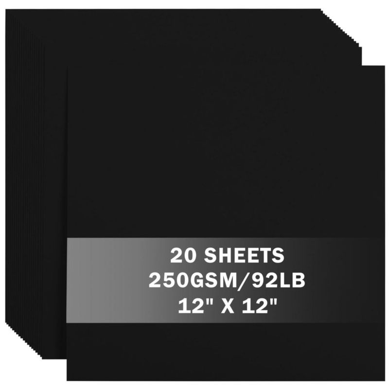 Cartulina negra de 30 cm Uncle Paul – 20 hojas – 250 gsm