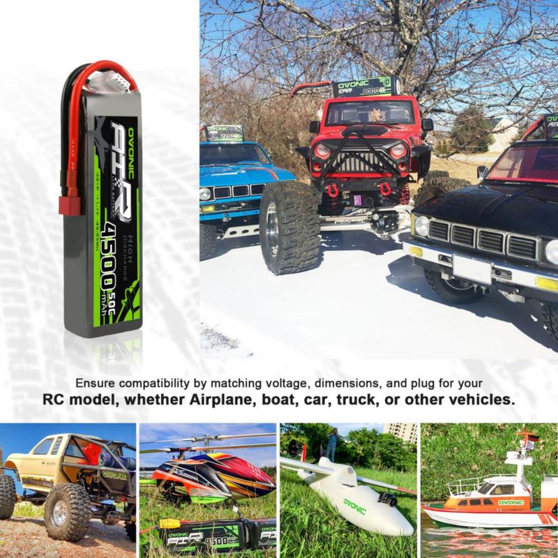 Batería LiPo OVONIC 3S 4500 mAh 50C con conector T tipo Dean (2P)