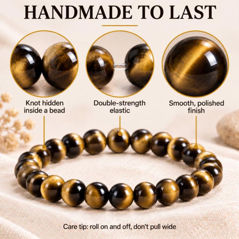 Pulsera Cherry Tree Collection 8 mm Ojo de Tigre (Talla Mediana)