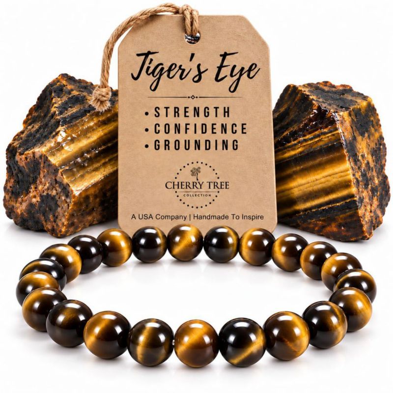 Pulsera Cherry Tree Collection 8 mm Ojo de Tigre (Talla Mediana)