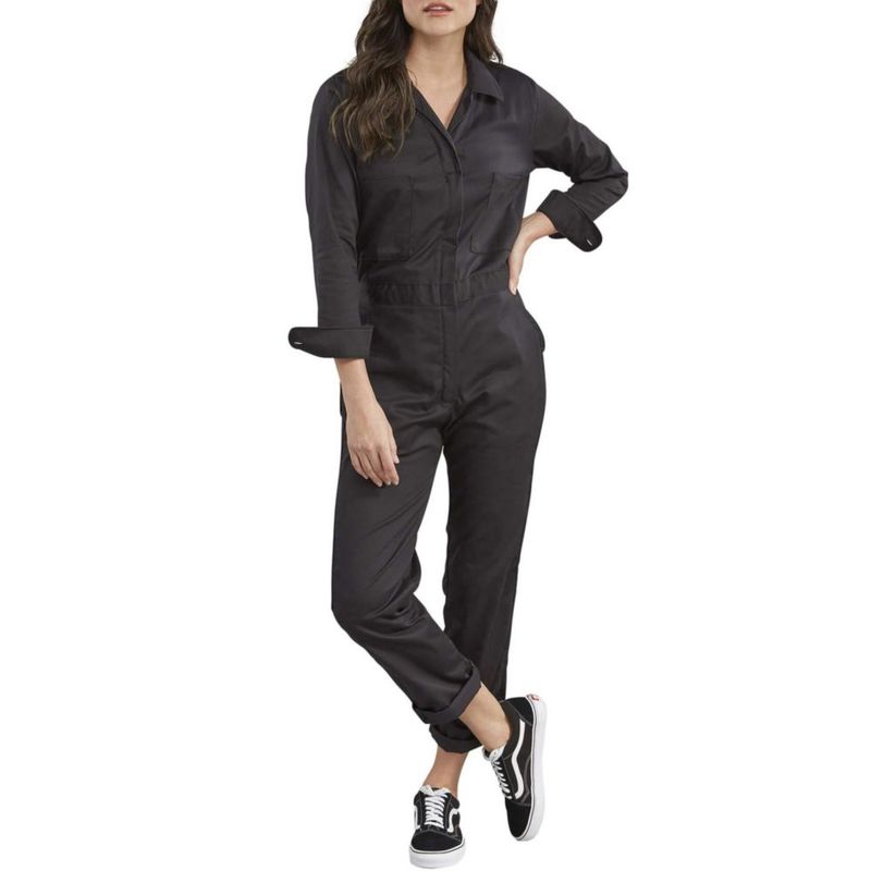 Overol Dickies Mujer Manga Larga Negro Talla Grande