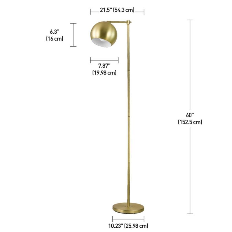 Lámpara de pie Globe Electric 150 cm Acabado satinado en oro