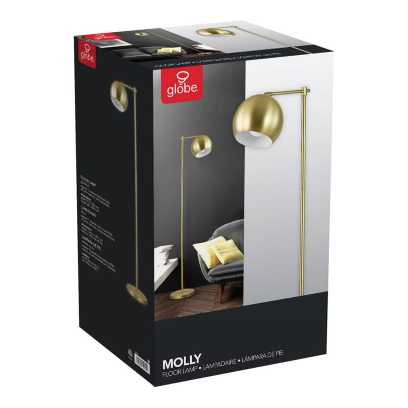 Lámpara de pie Globe Electric 150 cm Acabado satinado en oro