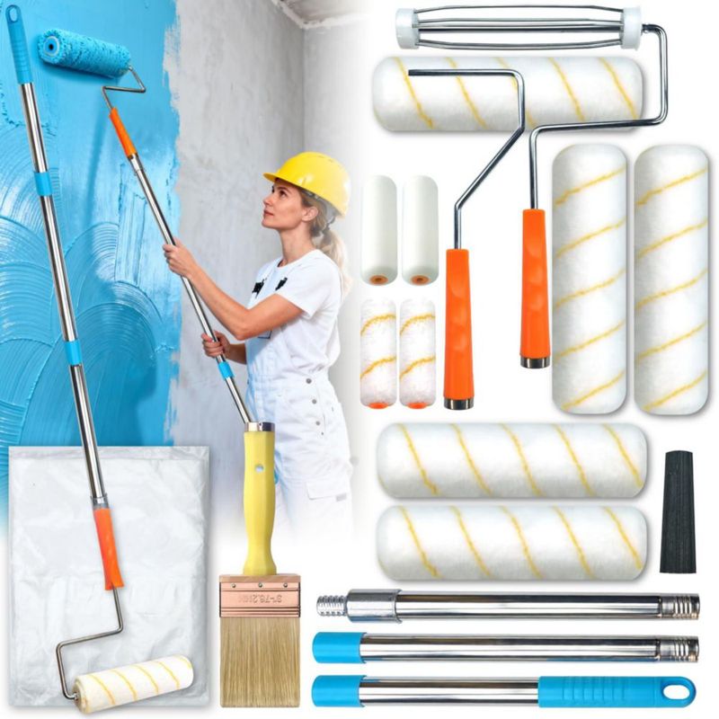 Kit de rodillos de pintura KingOrigin 9 y 4" 91 cm 16 piezas