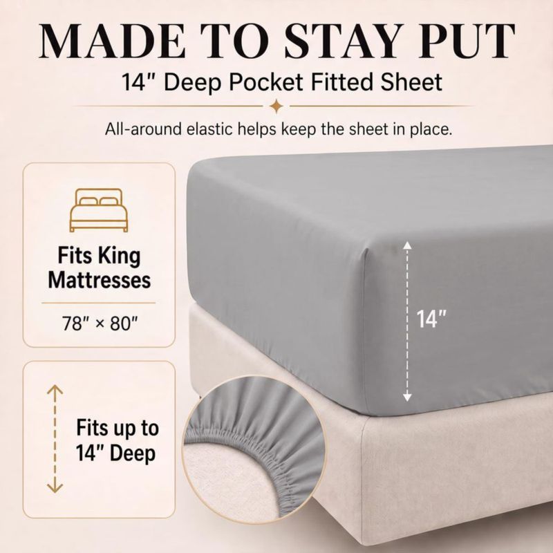 Juego de ropa de cama CozyLux King gris 7 piezas con relleno alternativo al plumón