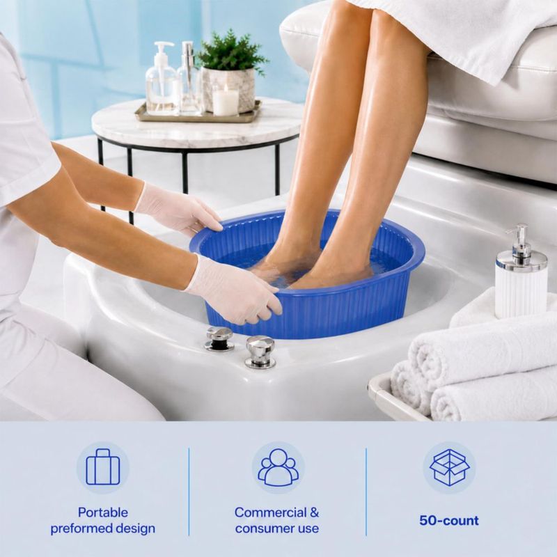 Forros para Baño de Pedicura ForPro - Pack de 50 unidades Azul
