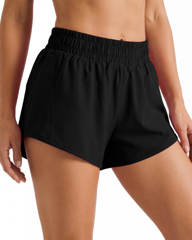 Shorts TIMEPAY de cintura alta secado rápido - negro