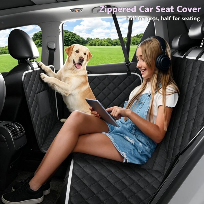 Cobertura para asiento trasero Meolsaek 140 x 114 cm negro – Hamaca para perros