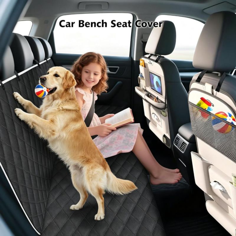 Cobertura para asiento trasero Meolsaek 140 x 114 cm negro – Hamaca para perros