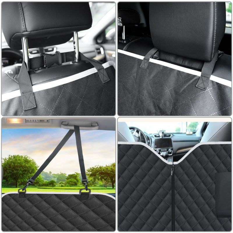 Cobertura para asiento trasero Meolsaek 140 x 114 cm negro – Hamaca para perros