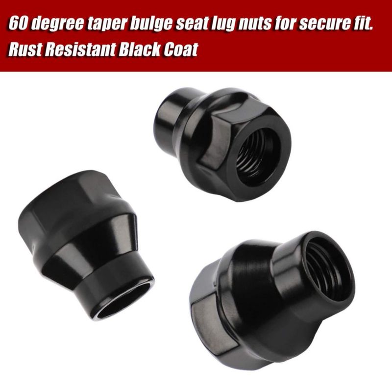 Tuercas de rueda FLYCLE 12x1.5 24 uds negras de 29 mm con vástago de 7 mm