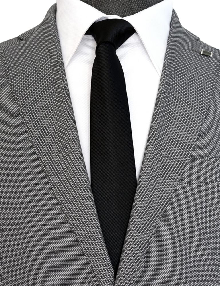 Corbata ZENXUS negra delgada de 25 pulgadas