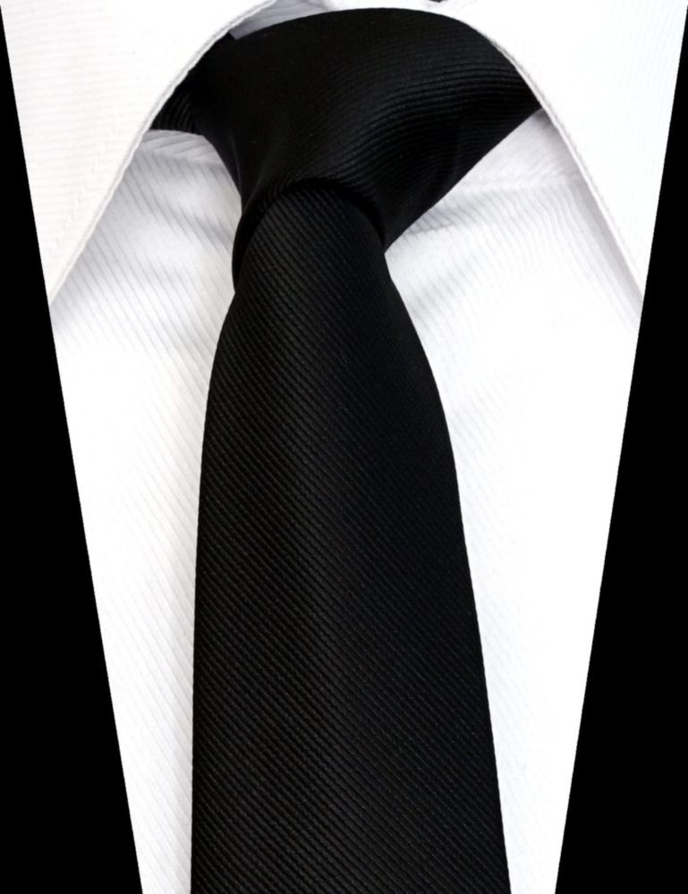 Corbata ZENXUS negra delgada de 25 pulgadas