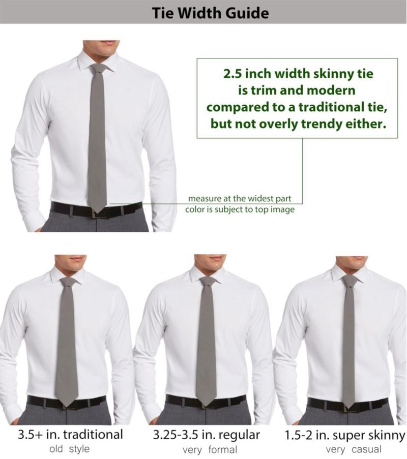 Corbata ZENXUS negra delgada de 25 pulgadas