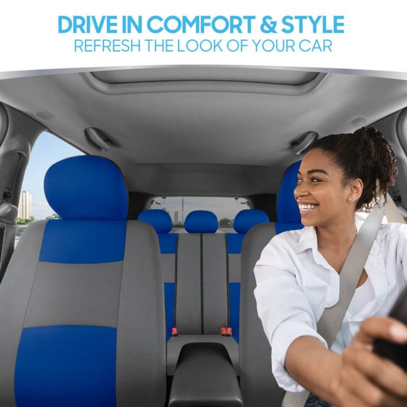 Fundas de Asiento para Coche BDK PolyPro Azul y Gris - Juego Completo