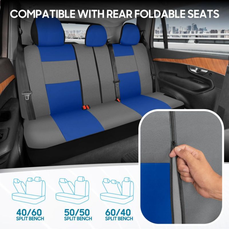 Fundas de Asiento para Coche BDK PolyPro Azul y Gris - Juego Completo