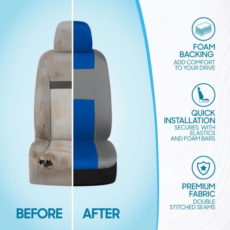 Fundas de Asiento para Coche BDK PolyPro Azul y Gris - Juego Completo