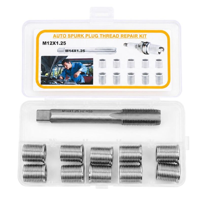Kit de Reparación de Rosca de Bujía Frandilo M12x1.25 - 11 Piezas