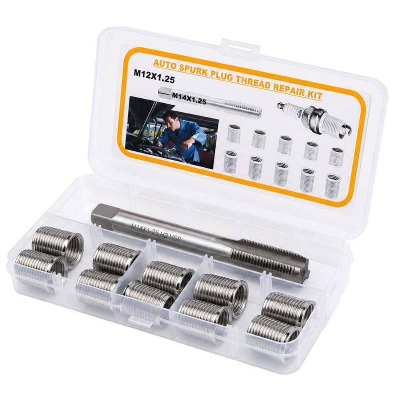 Kit de Reparación de Rosca de Bujía Frandilo M12x1.25 - 11 Piezas