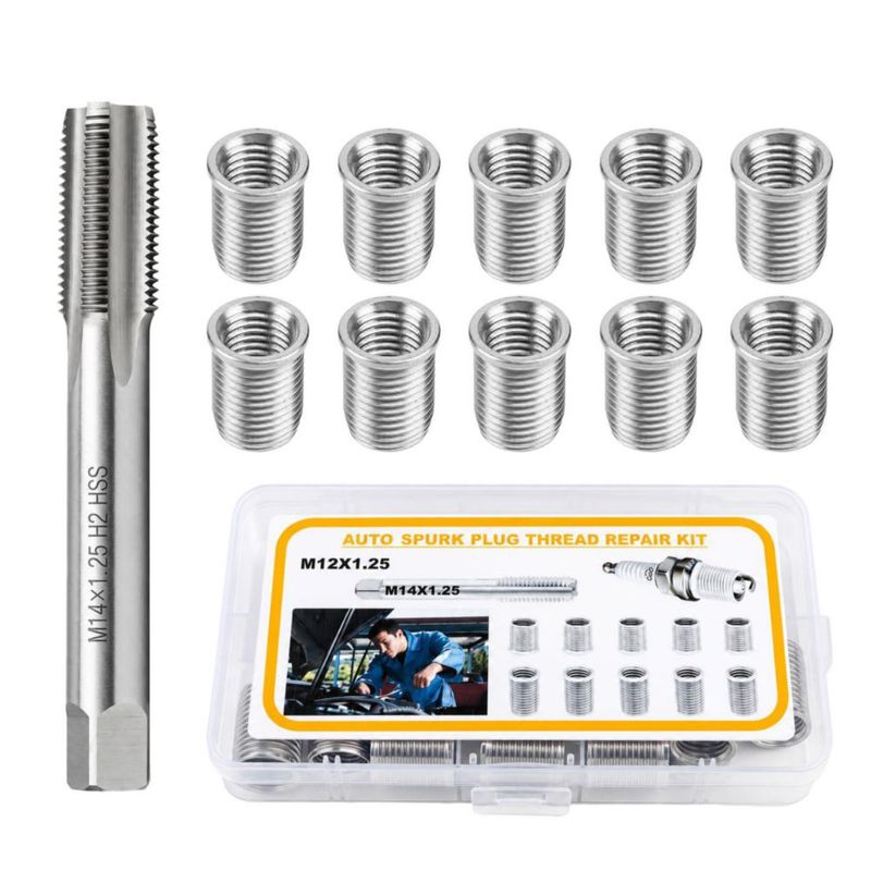 Kit de Reparación de Rosca de Bujía Frandilo M12x1.25 - 11 Piezas