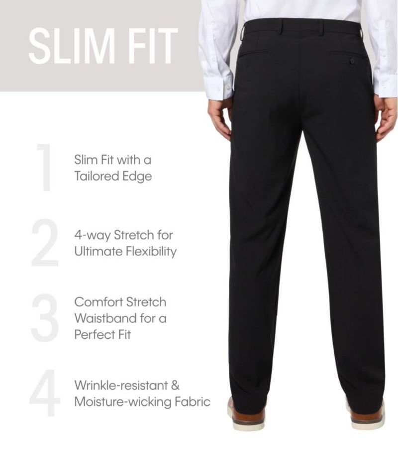 PANTALONES Calvin Klein 84 cm de cintura x 76 cm Corte entallado Elástico Negro