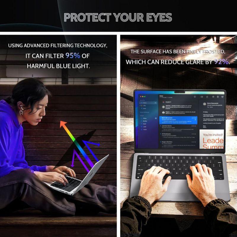 Protector de pantalla Peslv para MacBook Air 15" (2023-2026)