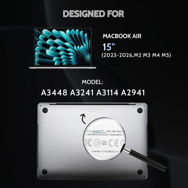 Protector de pantalla Peslv para MacBook Air 15" (2023-2026)