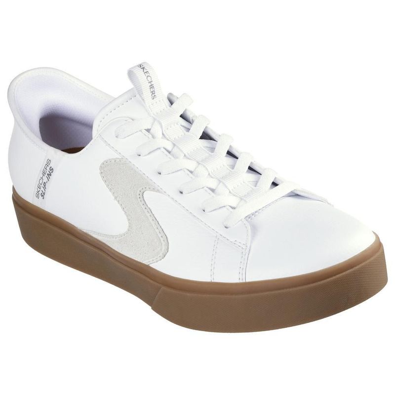 Tenis skechers court classic slip-ins blanco para hombre 232448wnt