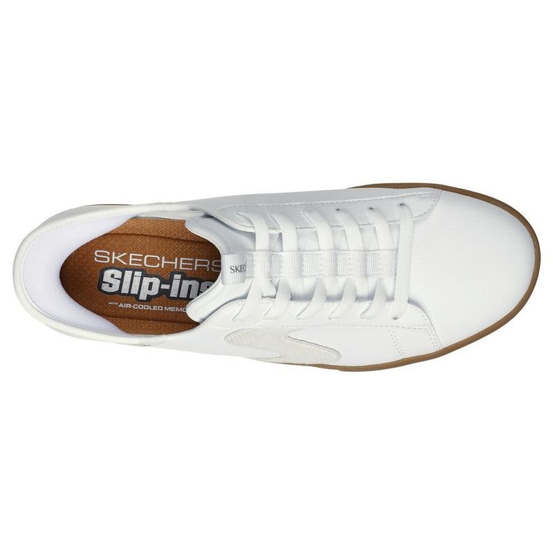 Tenis skechers court classic slip-ins blanco para hombre 232448wnt
