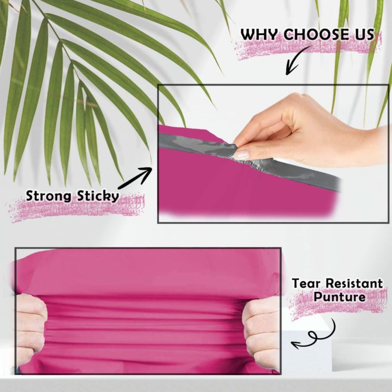Sobres de Polietileno Yens 30 × 39 cm Pack de 100 Rosa intenso
