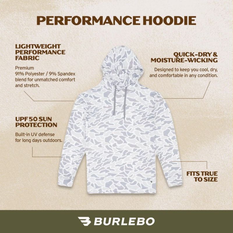 Sudadera con capucha Burlebo White Camo de rendimiento