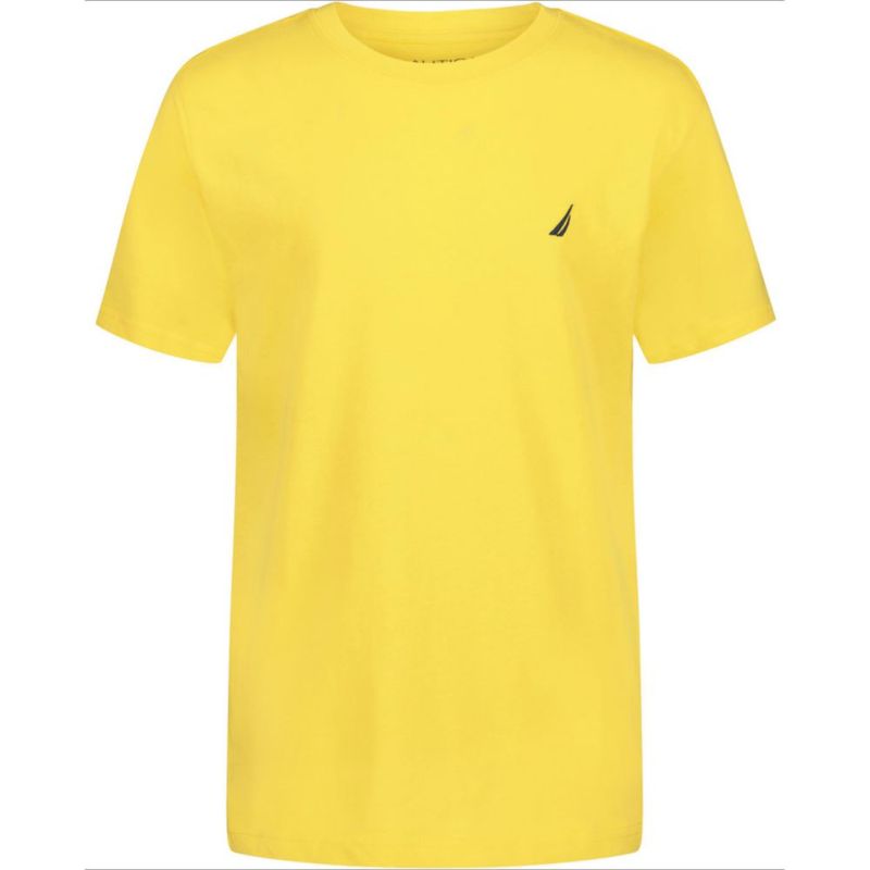 Camiseta Nautica para Niños 10‑12 de Manga Corta Color Amarillo Aspen Algodón