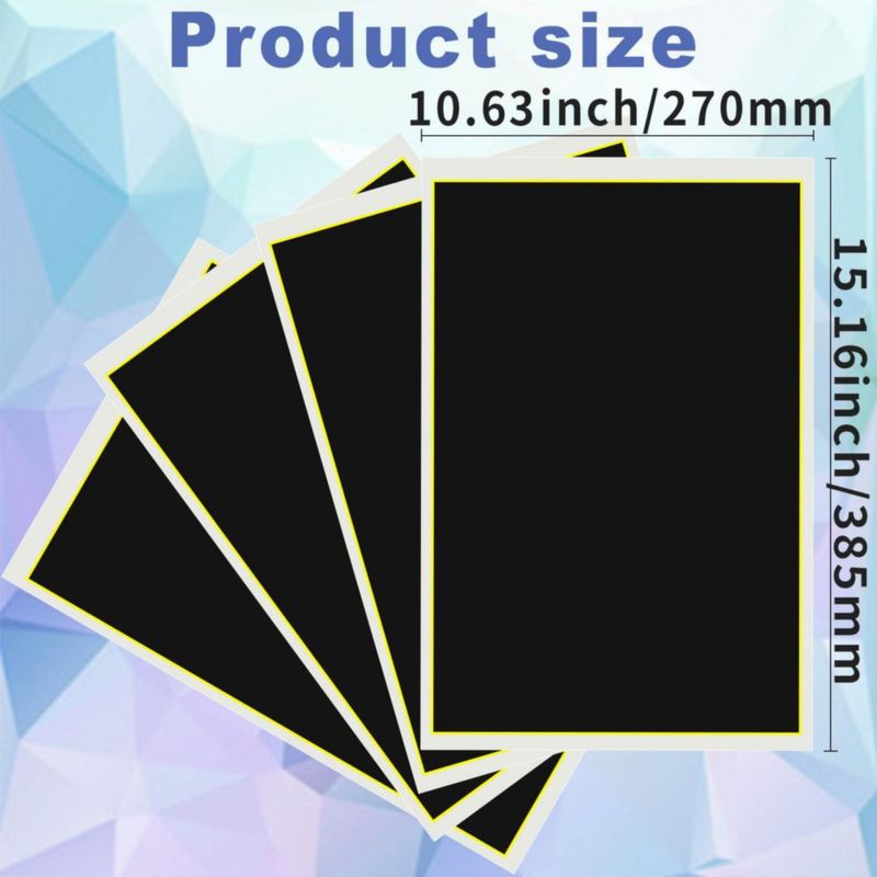 Papel de Grabado Láser Negro Obsummoy 39 × 27 cm Pack de 4