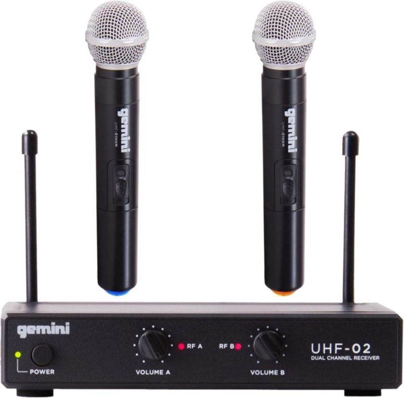 Micrófono Gemini UHF-02M-S34 de doble canal UHF