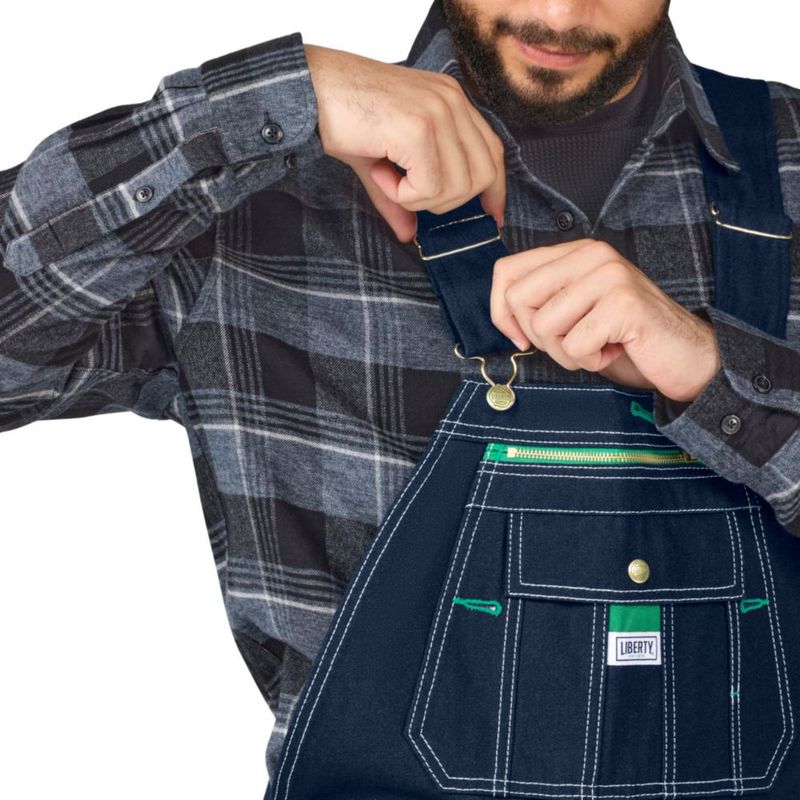 Overol con peto Liberty 42x28 de denim rígido 100% algodón