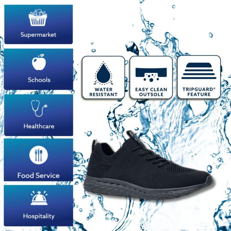 Zapatillas de Trabajo para Mujeres de Crews Negro Antideslizantes