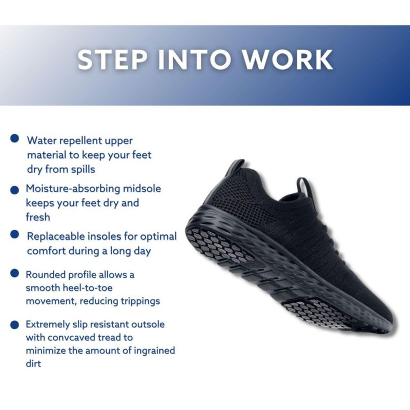 Zapatillas de Trabajo para Mujeres de Crews Negro Antideslizantes