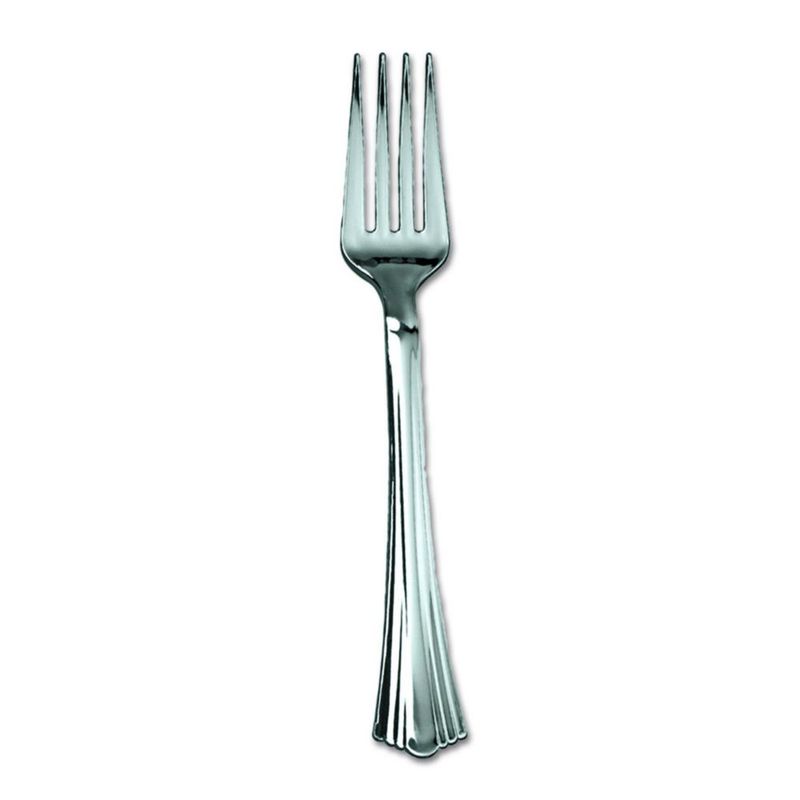 Tenedor Reflections Plateado 600 por caja – Plástico pesado