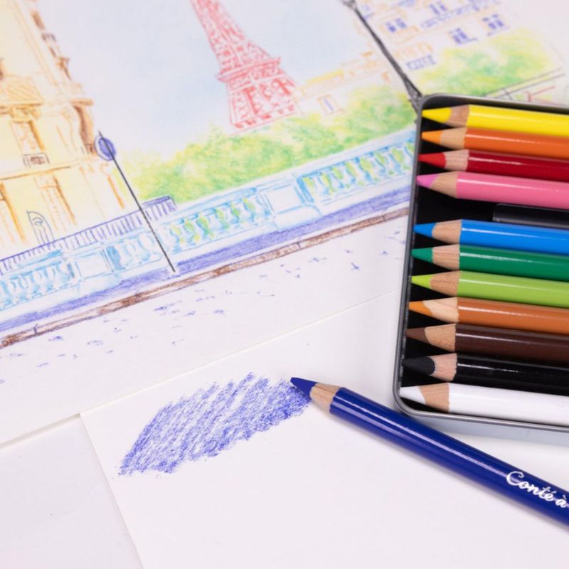 Lápices de pastel Conté à Paris 12 colores (empaque negro)