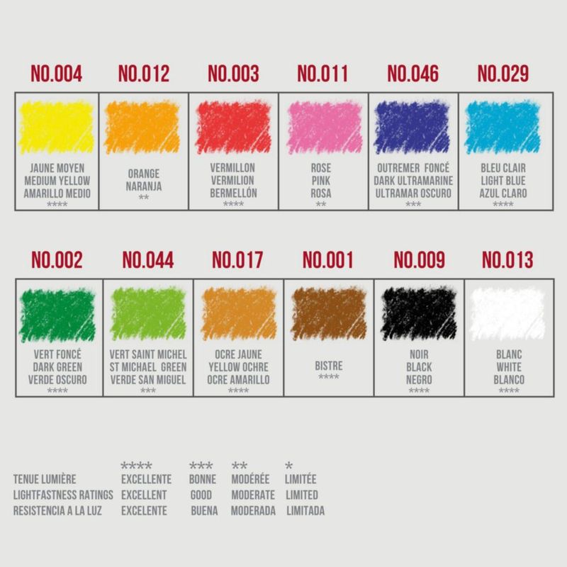 Lápices de pastel Conté à Paris 12 colores (empaque negro)