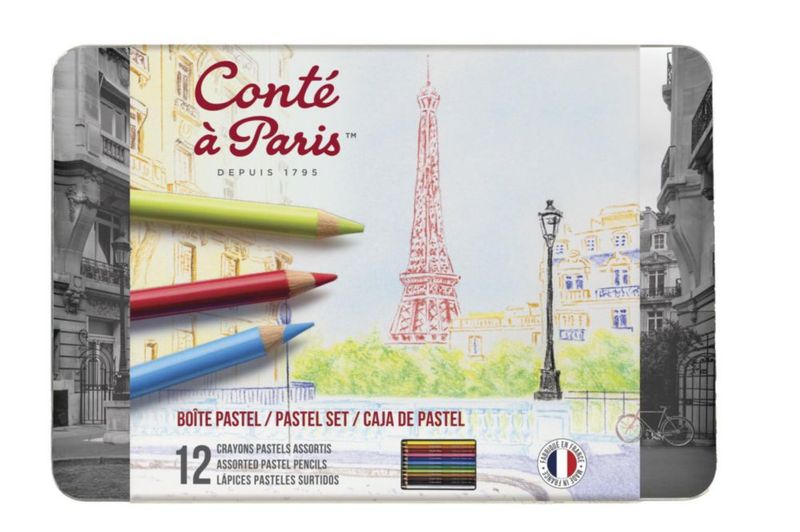Lápices de pastel Conté à Paris 12 colores (empaque negro)