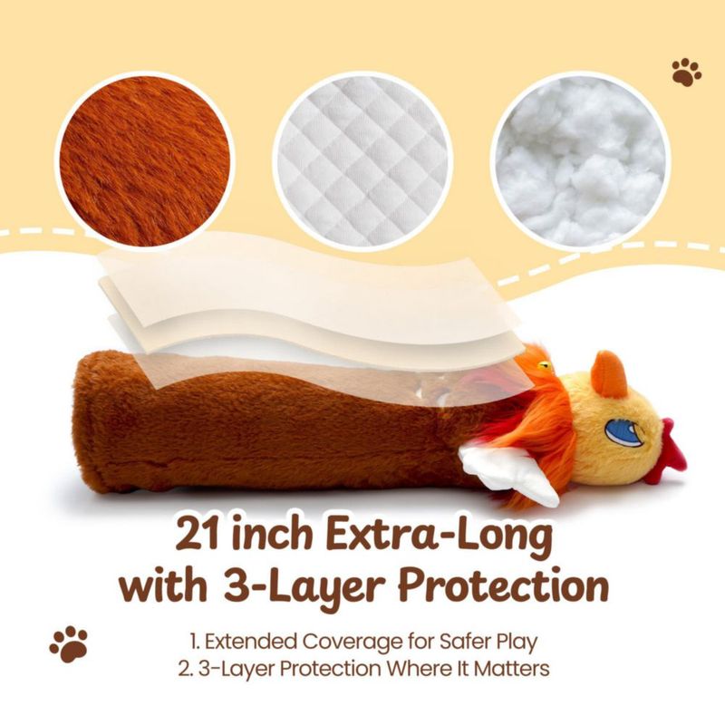 Guante Interactivo para Gato PURETOY 56 cm Pollo con 3 Bolsillos de Hierba Gatera